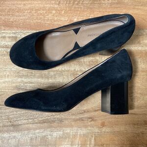 Adrienne Vittadini Block Suede Heels